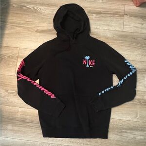 Nike Black and Pink hoodie with Logo Detail